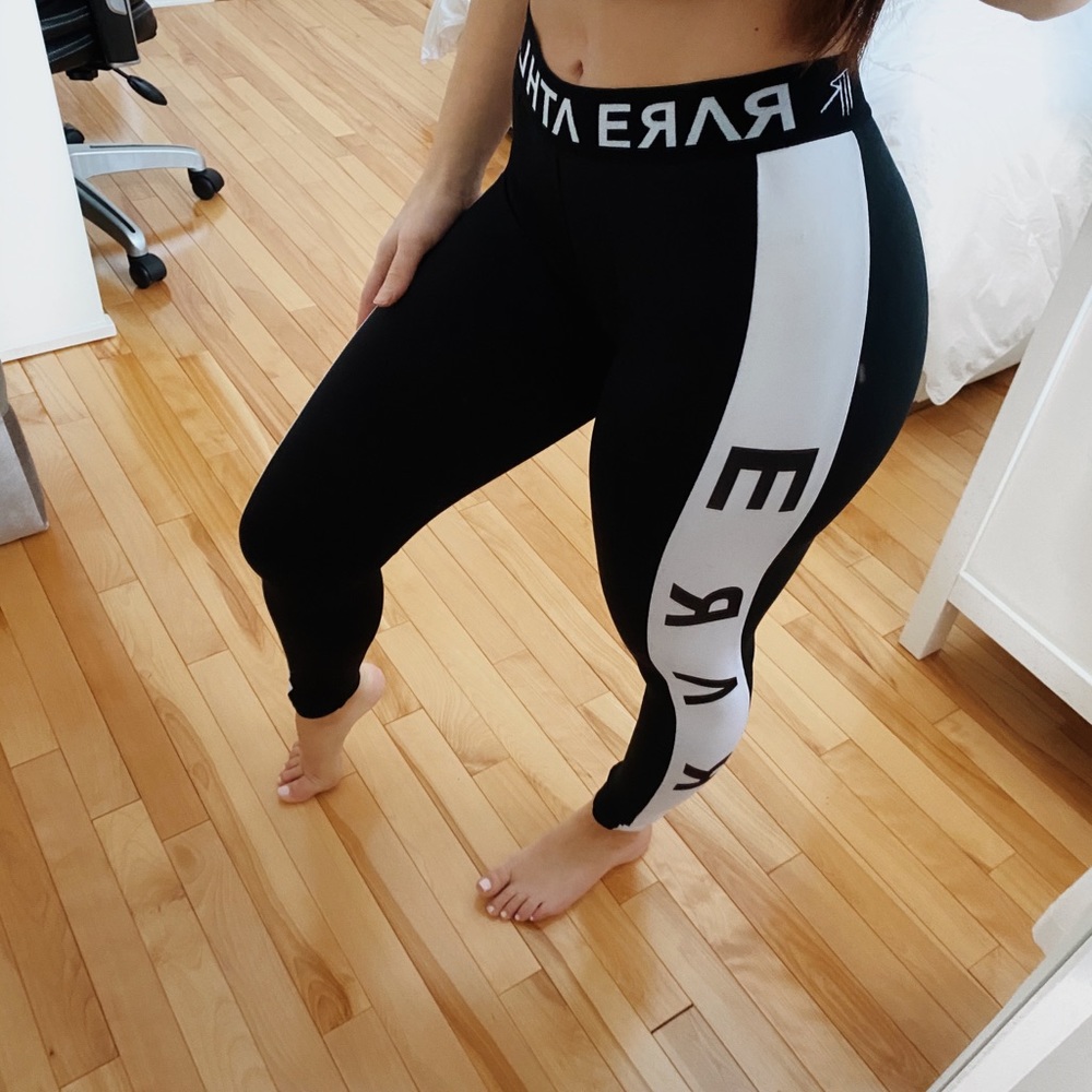 BLACK & WHITE SPORT LEGGINGS XS